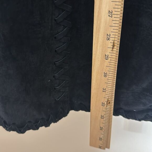 Vtg BRANDON THOMAS Leather Western Style Long Sleeve Lined fringe Jacket rodeo L - Picture 5 of 11